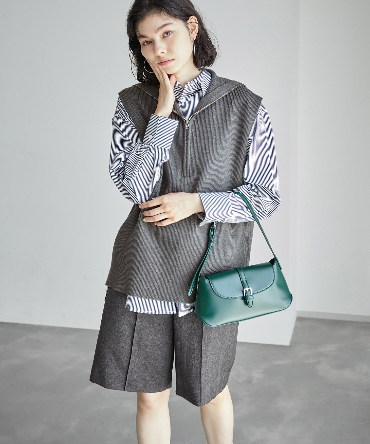 ROPE' PICNIC R「ハーフジップノースリーブニット」|ニット・セーター|