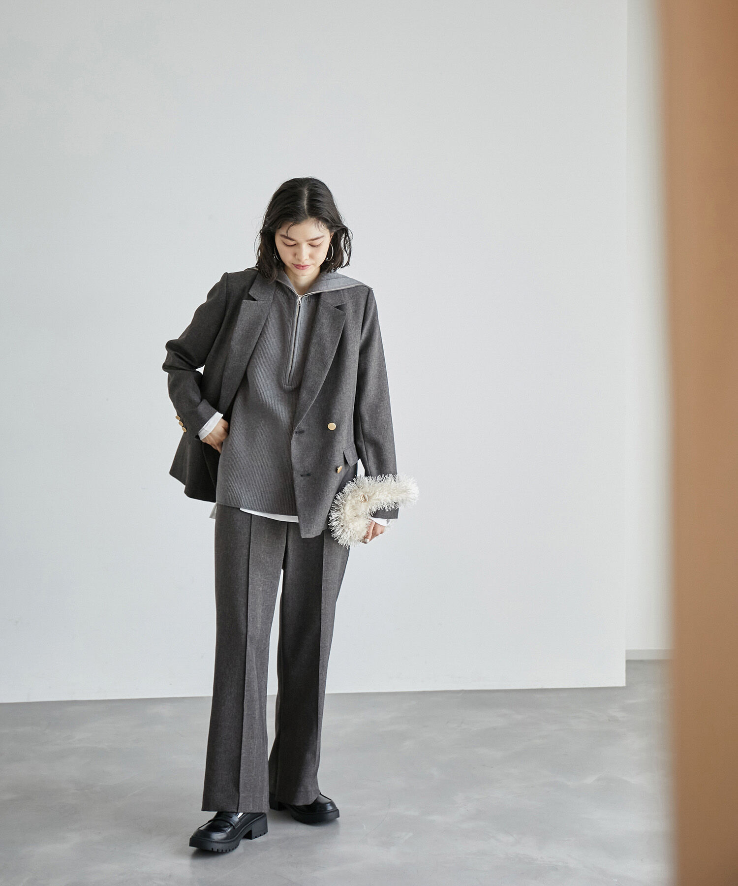 ROPE' PICNIC R「ハーフジップノースリーブニット」|ニット・セーター|