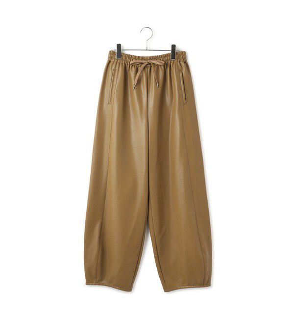ADAM ET ROPE'「シンセティックレザートラックパンツ」|チノ|