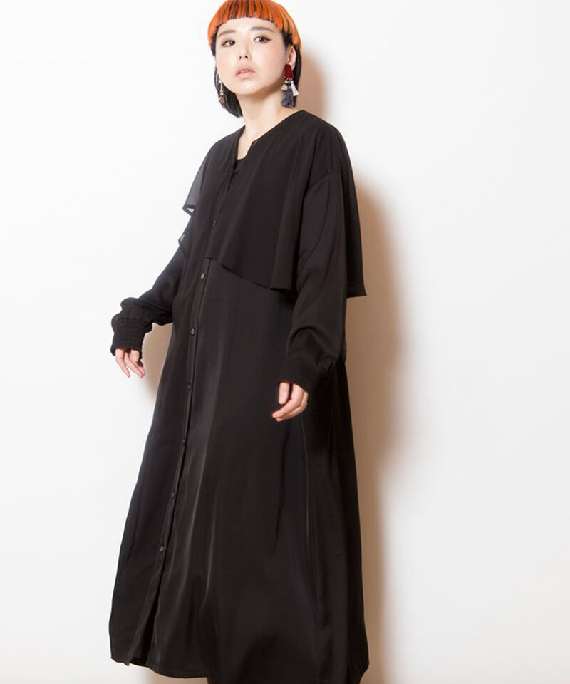  「シフォンレイヤードワンピース」|ワンピース|BLACK