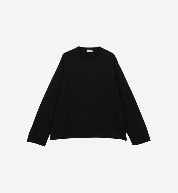 handvaerk「handvaerk | コットン クルーネック長袖Tシャツ MEN」|Tシャツ・カットソー|BLACK