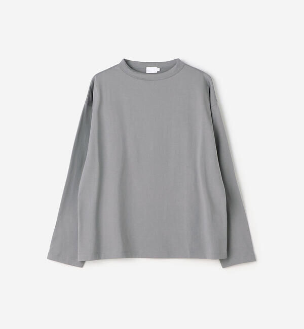 handvaerk「handvaerk | 60/2 ボトルネック長袖Tシャツ WOMEN」|Tシャツ・カットソー|GREY系1