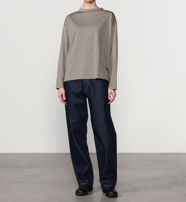 handvaerk「handvaerk | 60/2 ボトルネック長袖Tシャツ WOMEN」|Tシャツ・カットソー|