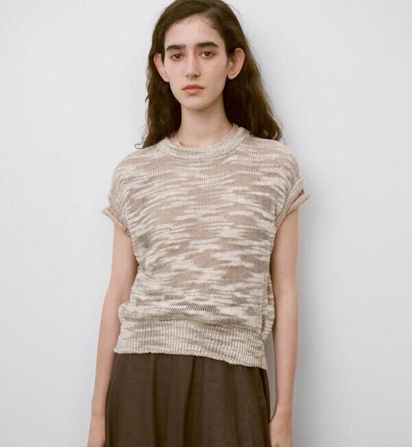 UNFIL「UNFIL | リネンシルク メランジニットベスト WOMEN」|ベスト・ジレ|