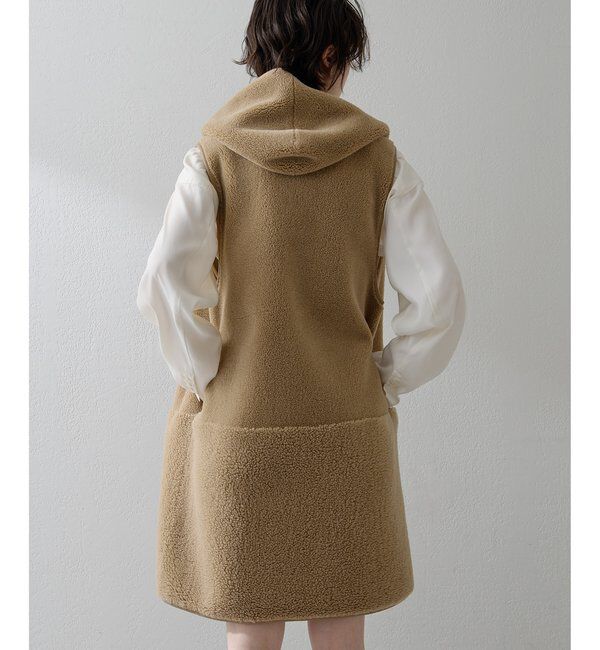 THE PAUSE「【THE PAUSE】ボアフードロングジレ」|ベスト・ジレ|