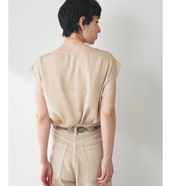  「サテンワッシャーノースリーブブラウス」|シャツ・ブラウス|