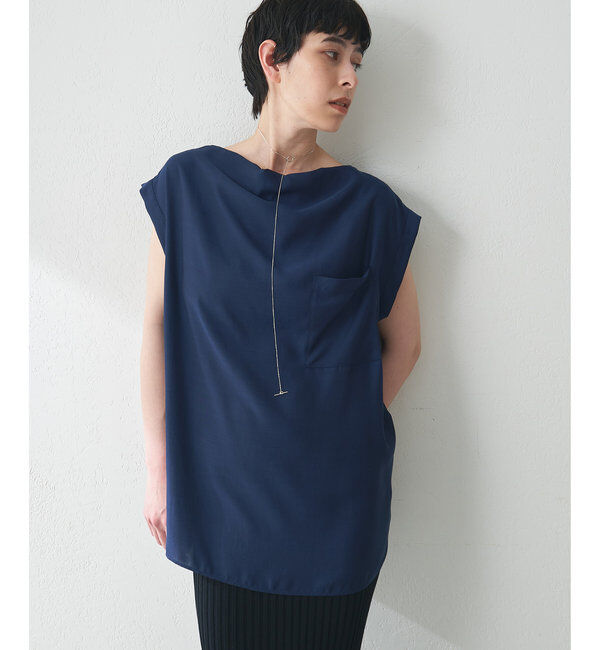  「サテンワッシャーノースリーブブラウス」|シャツ・ブラウス|