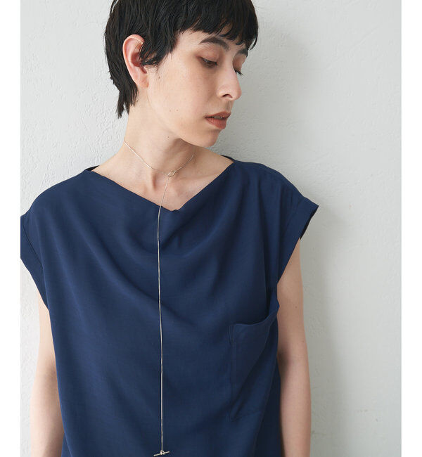  「サテンワッシャーノースリーブブラウス」|シャツ・ブラウス|
