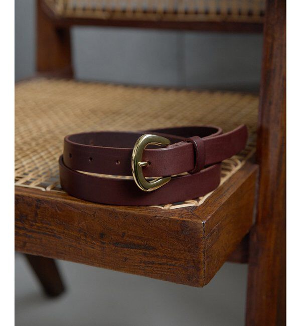  「【THE PAUSE】ワイドバックル細ベルト」|ベルト|ダークブラウン