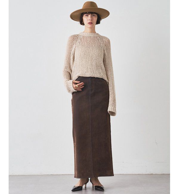  「デニムフロッキースリットスカート」|スカート|