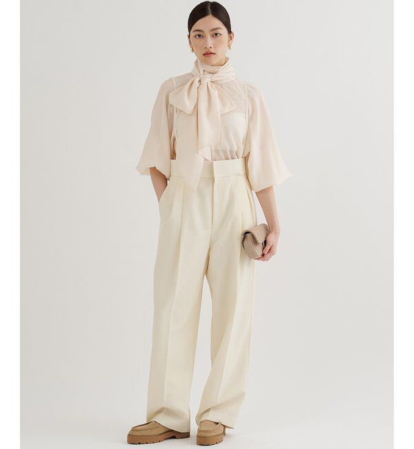  「ハイウエストタックパンツ」|チノ|