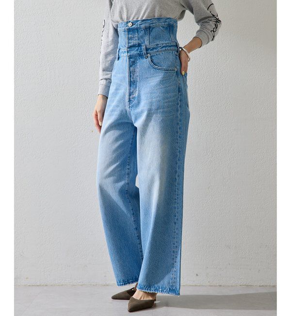  「ハイウエストデニムパンツ」|デニム|