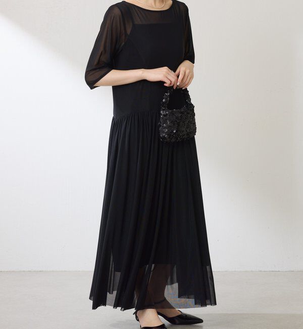  「チュールギャザーワンピース」|ワンピース|