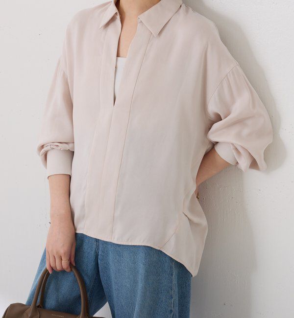  「スキッパー袖リブブラウス」|シャツ・ブラウス|