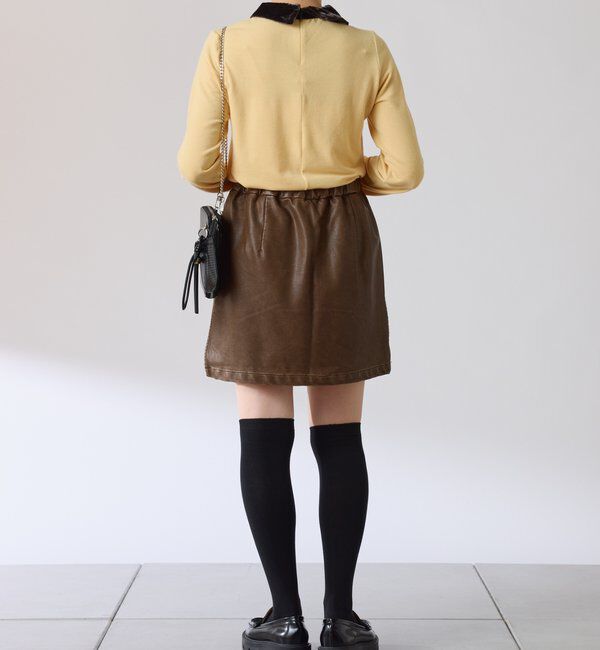  「レザーライクミニスカパン」|スカート|