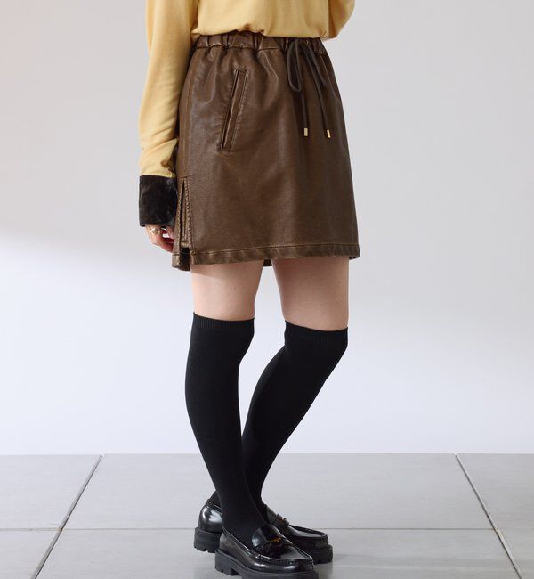  「レザーライクミニスカパン」|スカート|