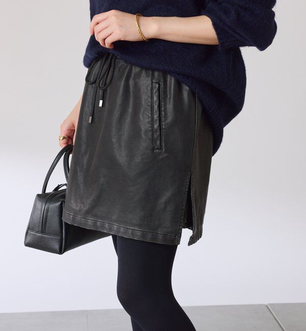  「レザーライクミニスカパン」|スカート|