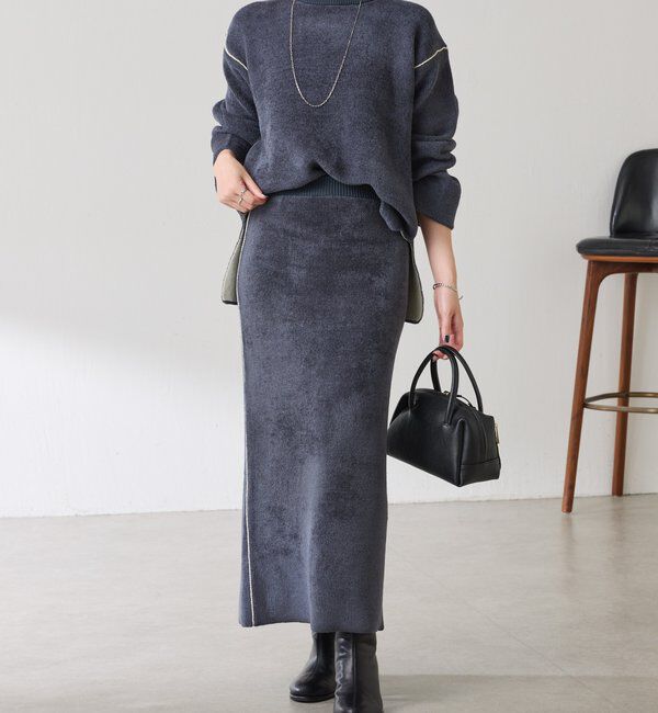  「モールダブルフェイスニットアップ」|ワンピース|チャコールグレー