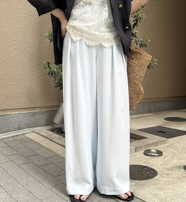  「【累計販売数3万枚突破/23色4サイズ展開！】タックワイドパンツ」|チノ|