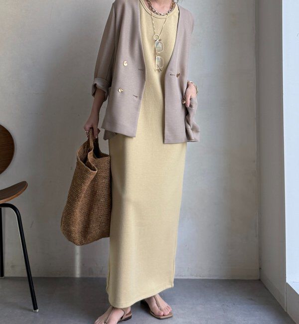  「【全骨格細見え】ブークレーダンボールタンクワンピース」|ワンピース|イエロー