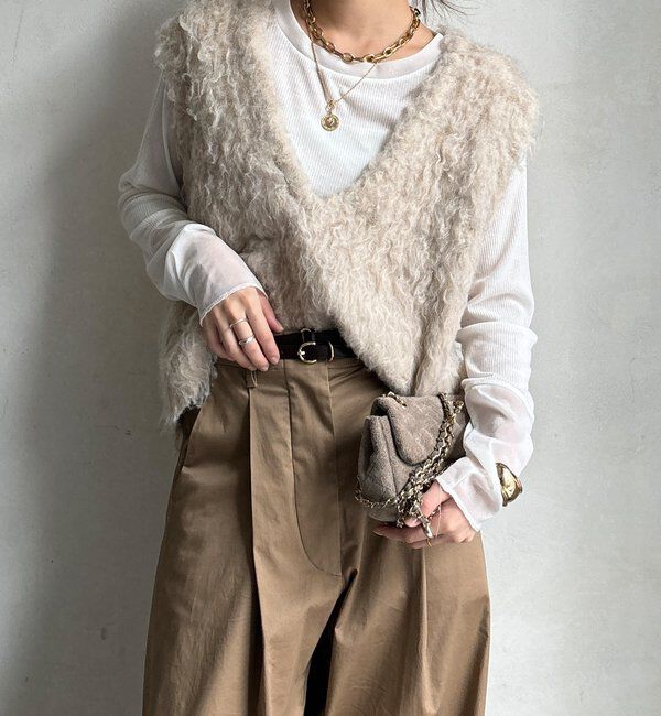  「【柔らかい着心地】袖シアーリブTEE」|Tシャツ・カットソー|