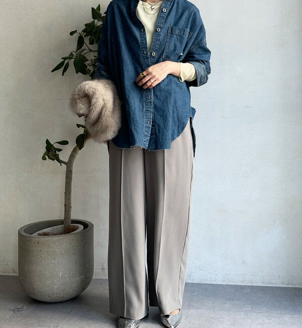  「【柔らかい着心地】袖シアーリブTEE」|Tシャツ・カットソー|