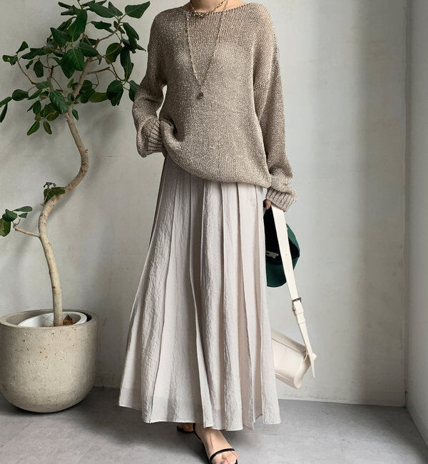  「シアーパネルプリーツスカート」|スカート|