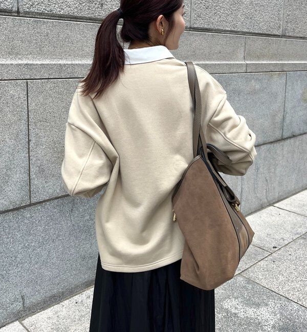  「【インフルエンサー OKOCHI企画】シャツ襟ラガースウェットトップス」|Tシャツ・カットソー|