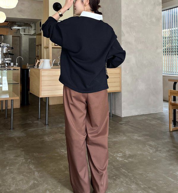  「【インフルエンサー OKOCHI企画】シャツ襟ラガースウェットトップス」|Tシャツ・カットソー|