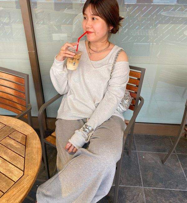  「【新色追加/インフルエンサーSAKURA企画】ラメスウェットタンクセット」|Tシャツ・カットソー|