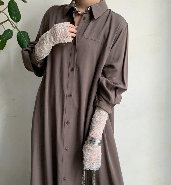  「リヨセルツイルロングシャツワンピース」|ワンピース|