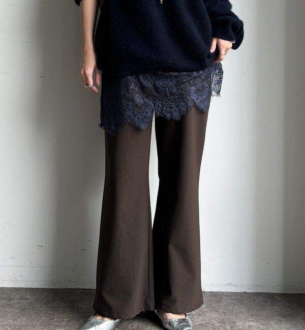  「裏起毛セミフレアイージーパンツ」|チノ|