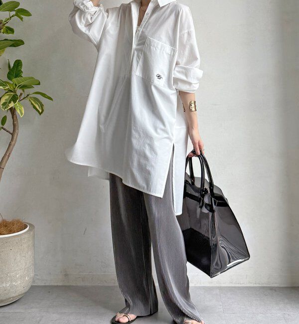  「【WEB限定】アコーディオン楊柳イージーパンツ」|チノ|