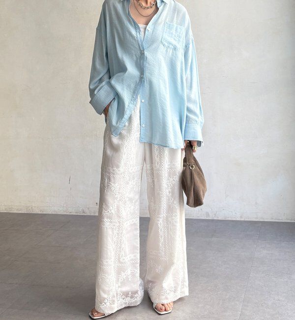  「【WEB限定】エンブロイダリーパンツ」|チノ|