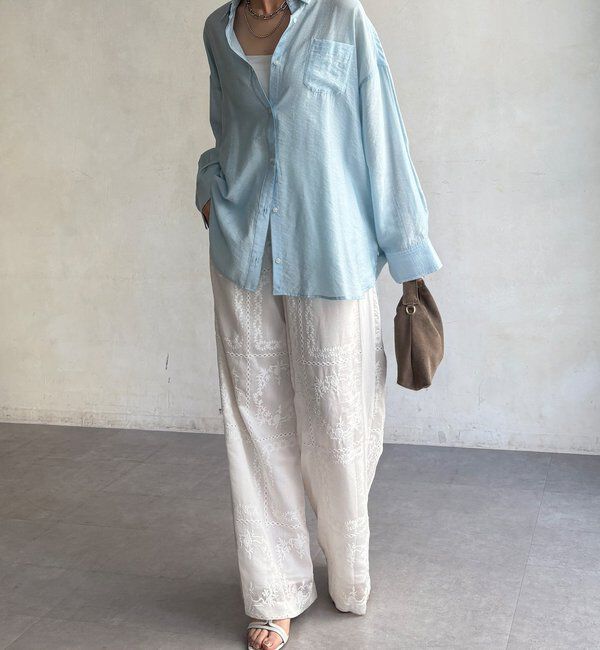  「【WEB限定】エンブロイダリーパンツ」|チノ|