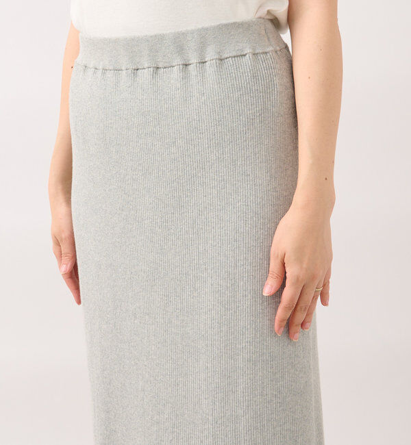  「【美シルエット】コットンリブニットスカート」|スカート|