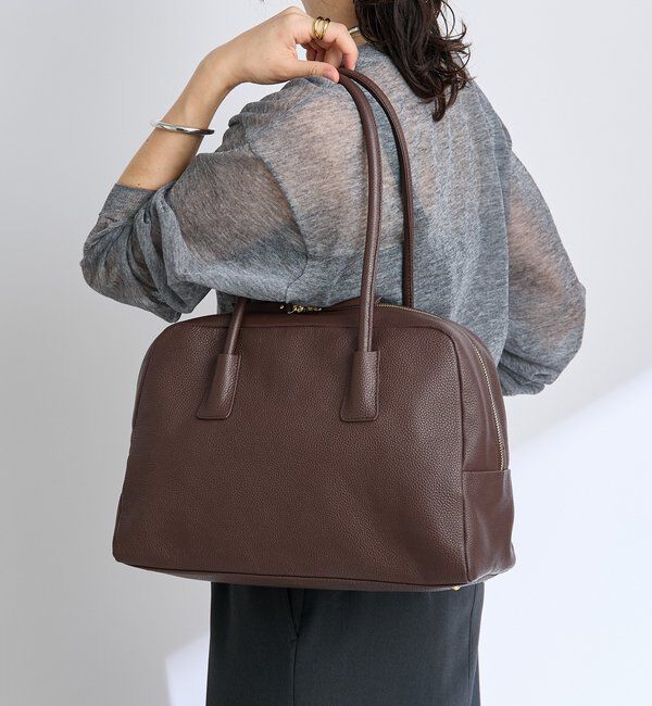  「【収納力◎】ロングハンドルレザーボストン」|ショルダー・メッセンジャー|