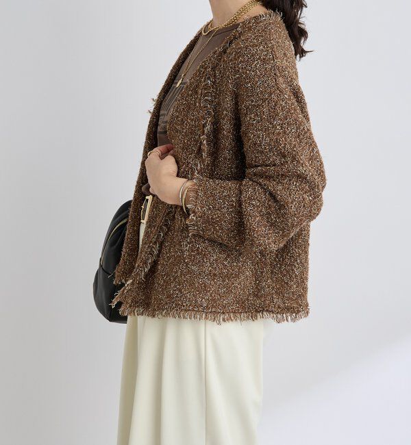  「【品のある着こなしに】リンクスツイードカーデ」|カーディガン|