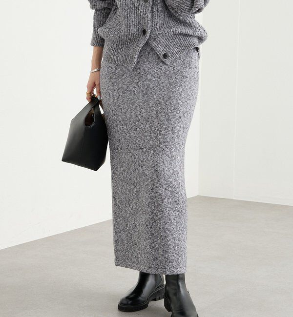  「【セットアップ対応可】ブークレーヤーンタイトスカート」|スカート|グレー