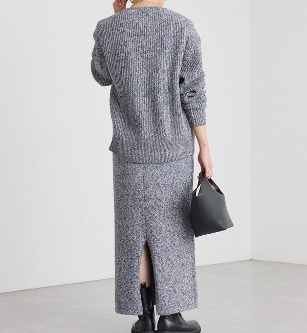  「【セットアップ対応可】ブークレーヤーンタイトスカート」|スカート|