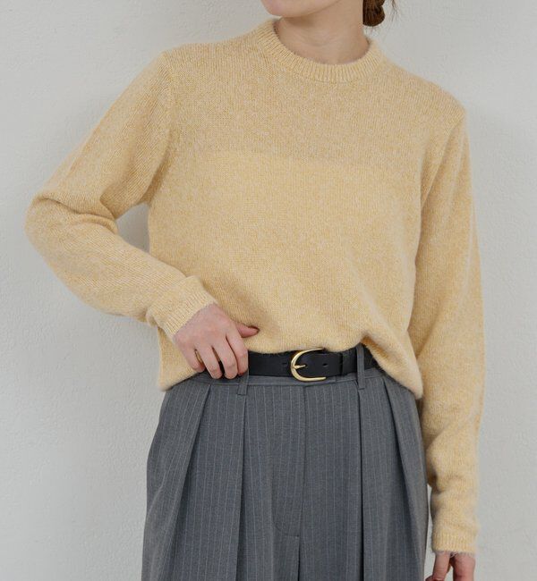  「【ATON】アルパカシルククルーネックニット/別注」|ニット・セーター|イエロー