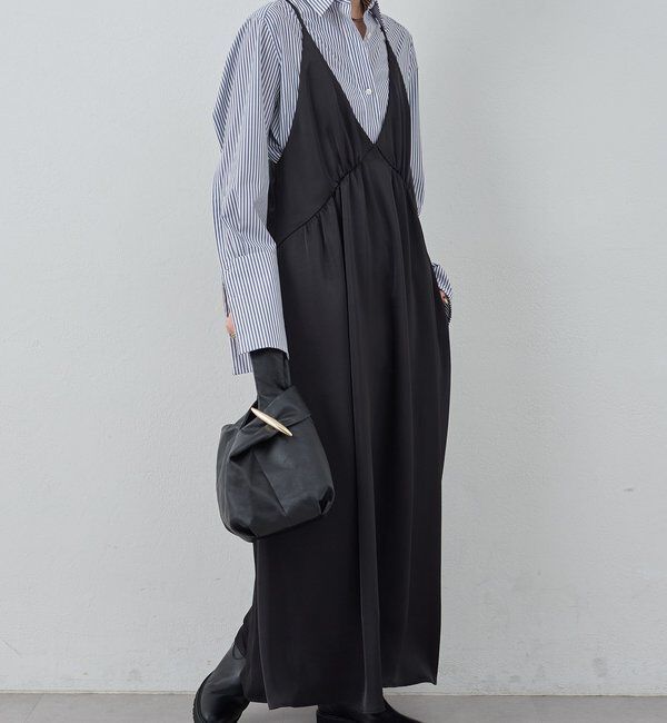  「ディープVサテンキャミワンピース」|ワンピース|