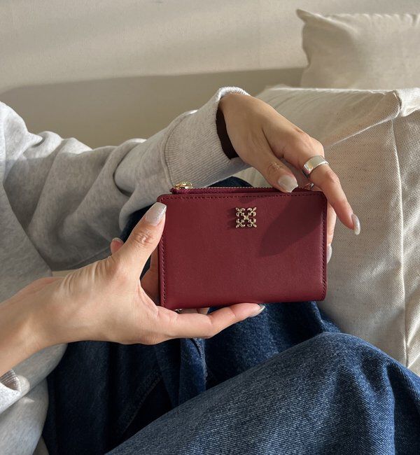  「ミニモノグラムプレートハーフウォレット」|財布|ボルドー