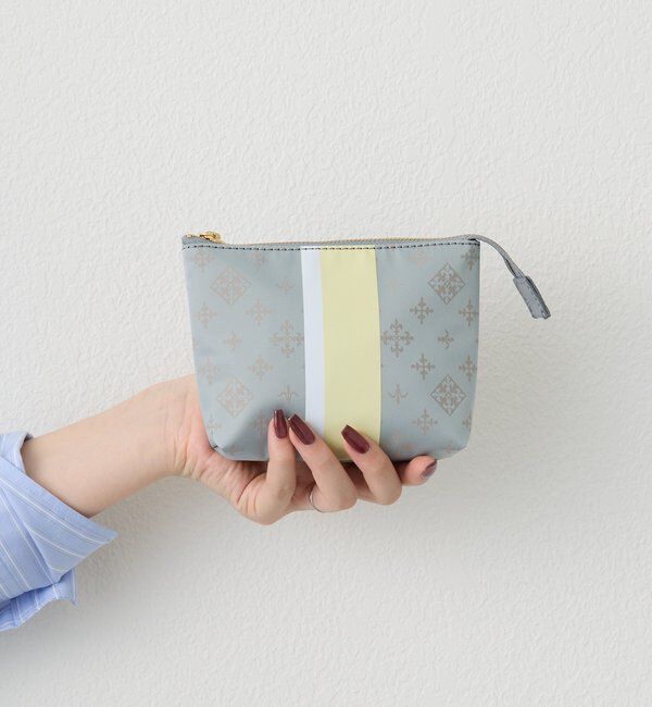  「ラインプリントポーチ S」|その他|サックスブルー