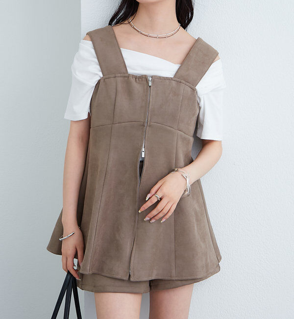  「フェイクスウェードペプラムビスチェ」|シャツ・ブラウス|