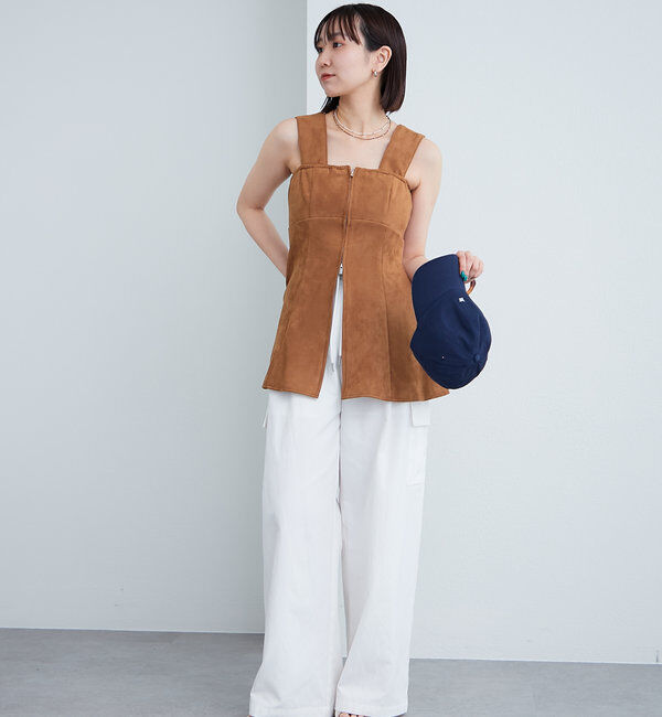  「フェイクスウェードペプラムビスチェ」|シャツ・ブラウス|