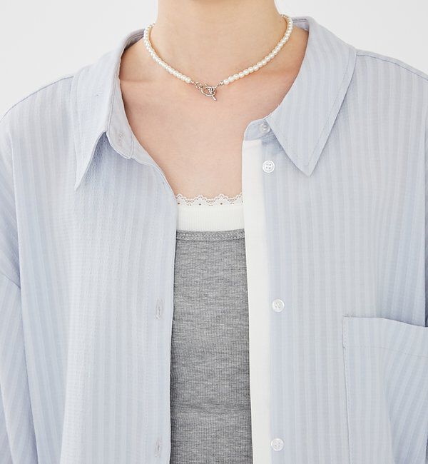  「[森川企画]レイヤードストライプドロストシャツ」|シャツ・ブラウス|