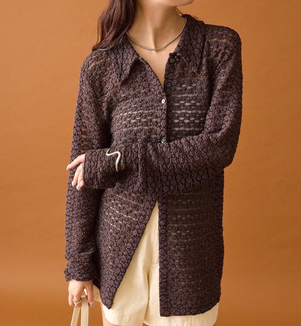  「襟付きレースカーディガン」|カーディガン|