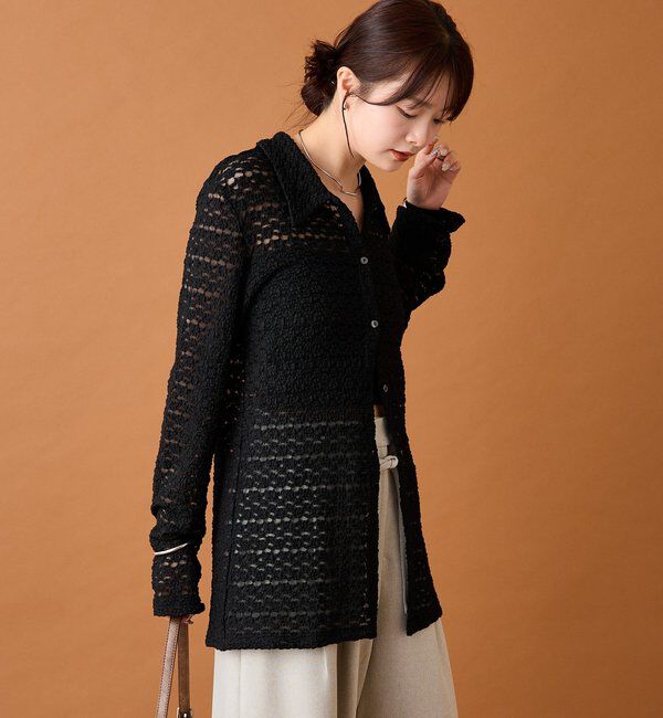  「襟付きレースカーディガン」|カーディガン|