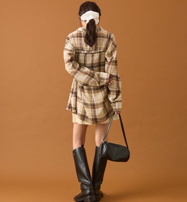  「【着こなし豊富◎】チェックビスチェSETビッグシャツ」|シャツ・ブラウス|